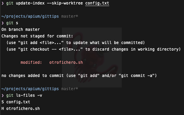 TIL: git update-index –skip-worktree <filename>